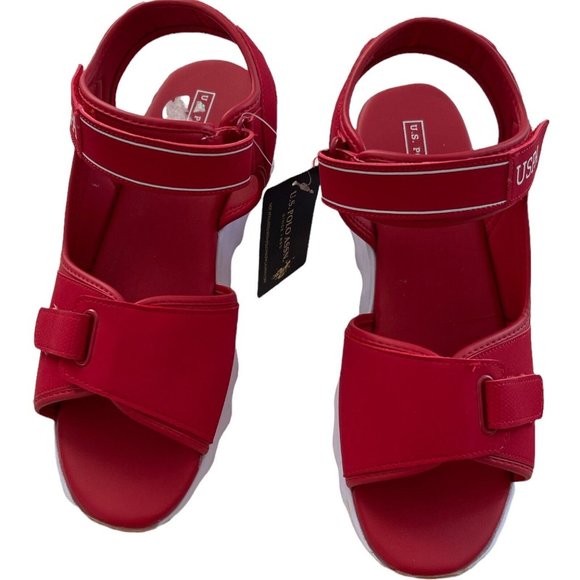 🌹Women’s Sandals U.S.POLO ASSN. Red Size 11 - Picture 1 of 10